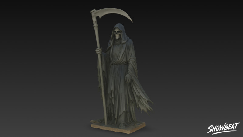 Death Reaper Statue stehende Wache 3D Modell .c4d .max .obj .3ds .fbx .stl .blend 