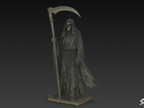 Statue de la Faucheuse de la mort Pose de la garde debout Modèle 3D