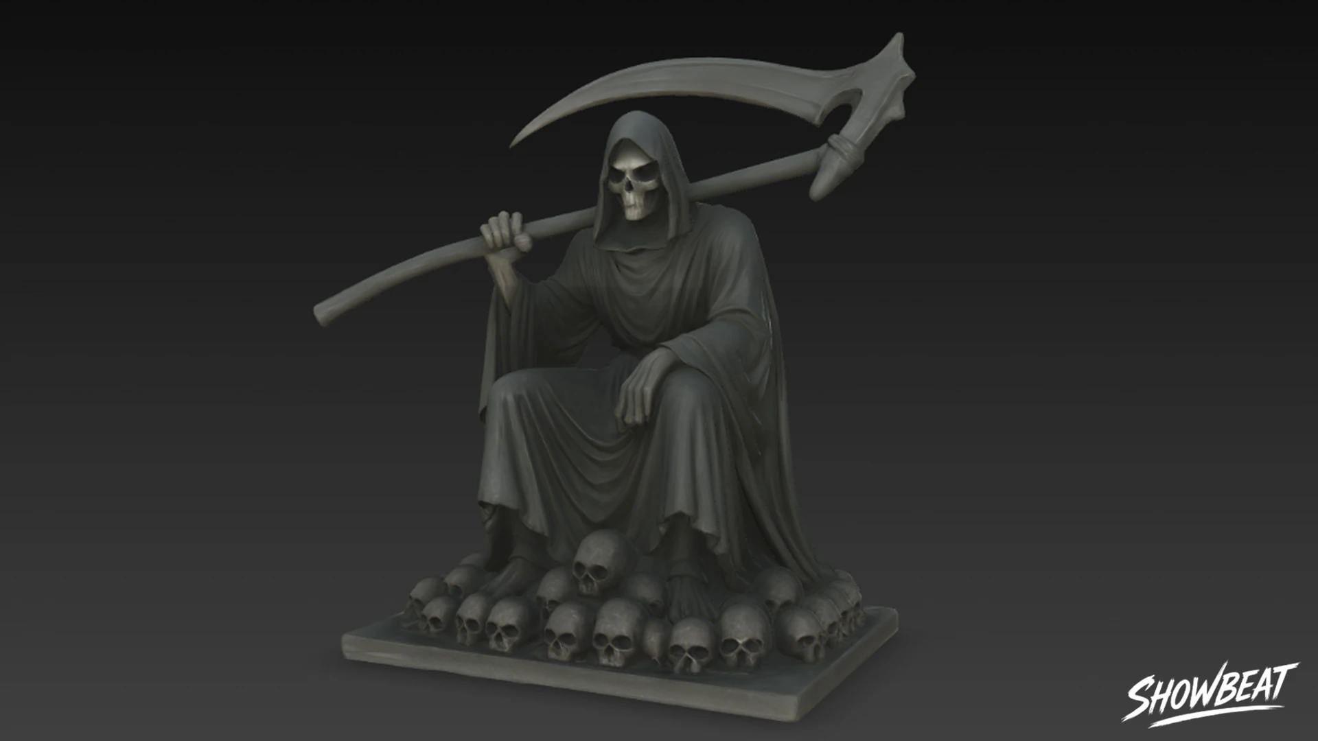 Death Reaper Statue Warlord Pose 3D Model .c4d .max .obj .3ds .fbx .stl .blend