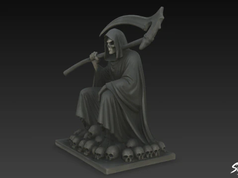 Death Reaper Statue Warlord Pose 3D Model