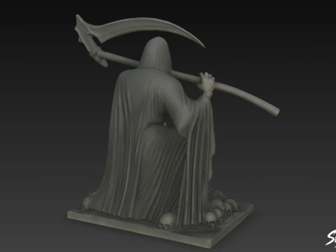 Death Reaper Statue Warlord Pose 3D Model