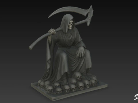 Death Reaper Statue Warlord Pose 3D Model