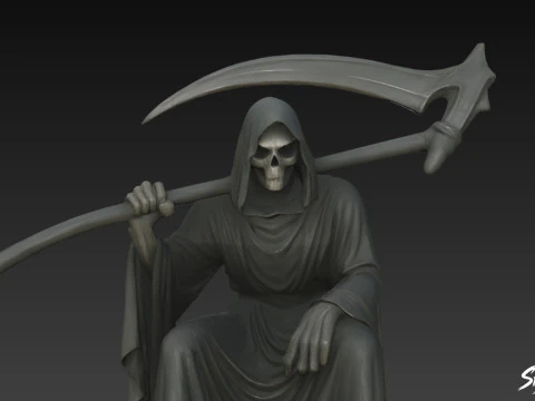 Death Reaper Statue Warlord Pose 3D Model