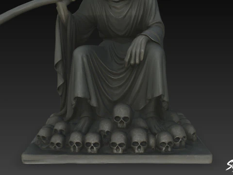 Death Reaper Statue Warlord Pose 3D Model