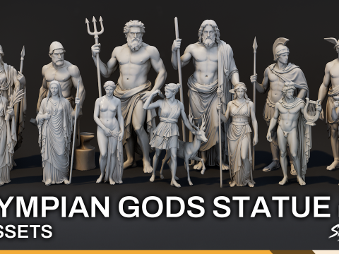 Olympisches Gott-Statuenpaket 3D Modell
