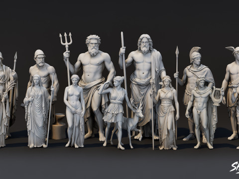 Pakiet posągów boga olimpijskiego Model 3D