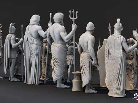 Pakiet posągów boga olimpijskiego Model 3D