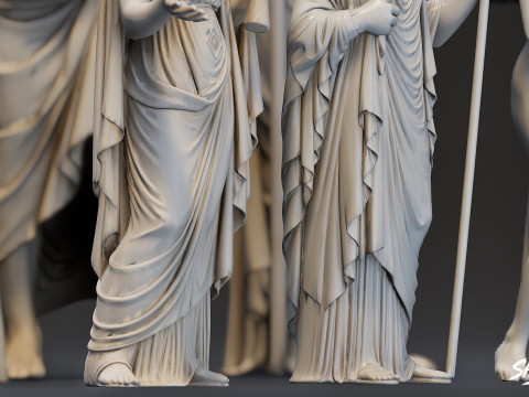 Pakiet posągów boga olimpijskiego Model 3D