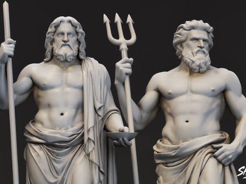 Pakiet posągów boga olimpijskiego Model 3D