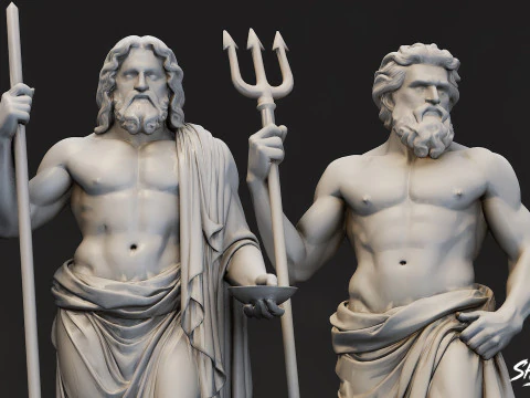 Olympian God Statue Pack 3D Model