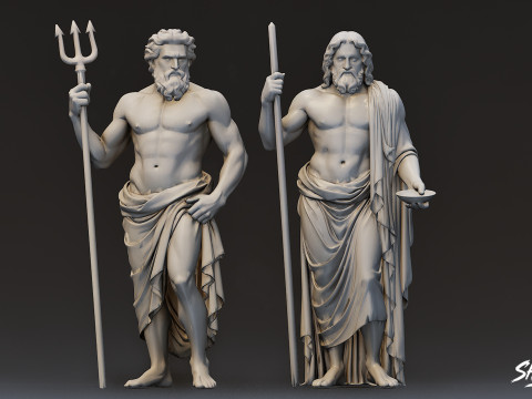 Pakiet posągów boga olimpijskiego Model 3D