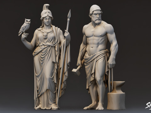 Pakiet posągów boga olimpijskiego Model 3D