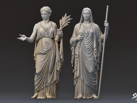 Olympian God Statue Pack 3D Model