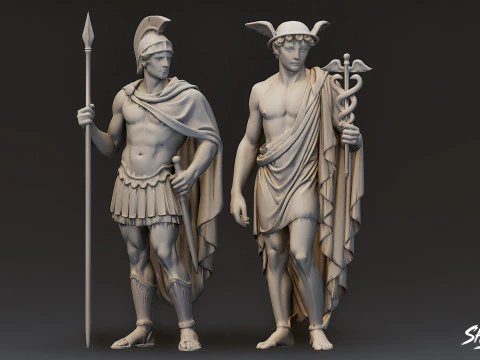Olympian God Statue Pack 3D Model
