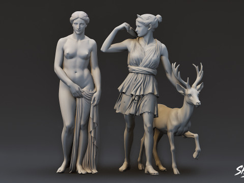 Pakiet posągów boga olimpijskiego Model 3D