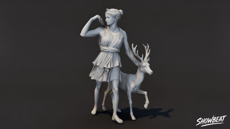 Artemis-Statue 3D Modell .c4d .max .obj .3ds .fbx .stl .blend 