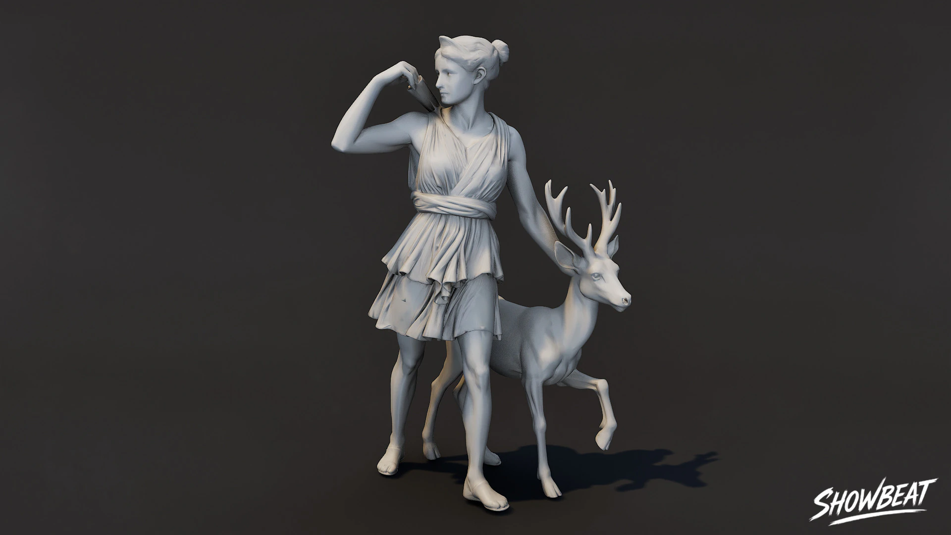 Artemis Statue 3D Model .c4d .max .obj .3ds .fbx .stl .blend 