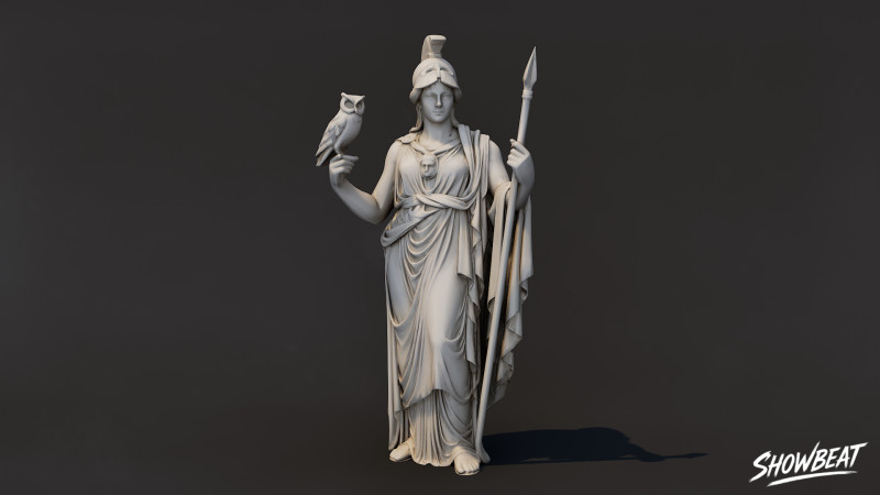 Estátua de Atenas Modelo 3D .c4d .max .obj .3ds .fbx .stl .blend 
