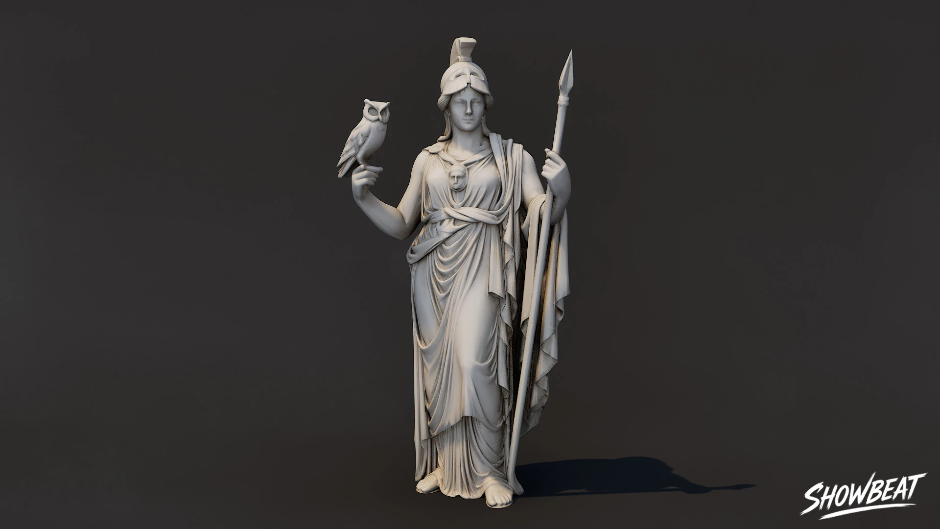Athena Statue 3D Model .c4d .max .obj .3ds .fbx .stl .blend 