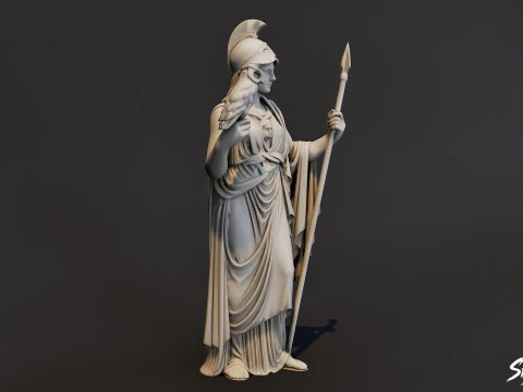 Athena Statue 3D Model