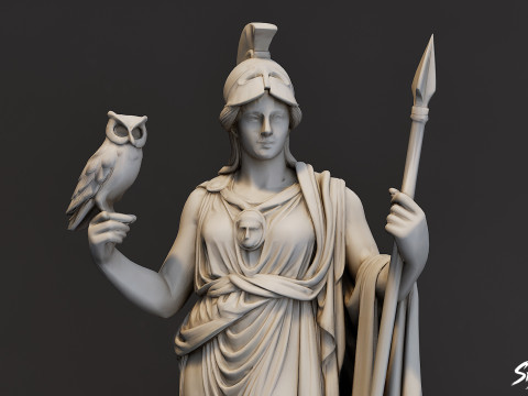 Estátua de Atenas Modelo 3D