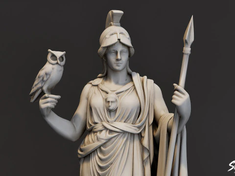 Athena Statue 3D Model