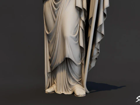 Athena Statue 3D Model