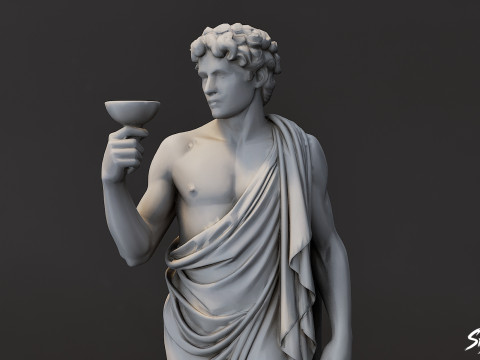 Dionysus Statue 3D Model