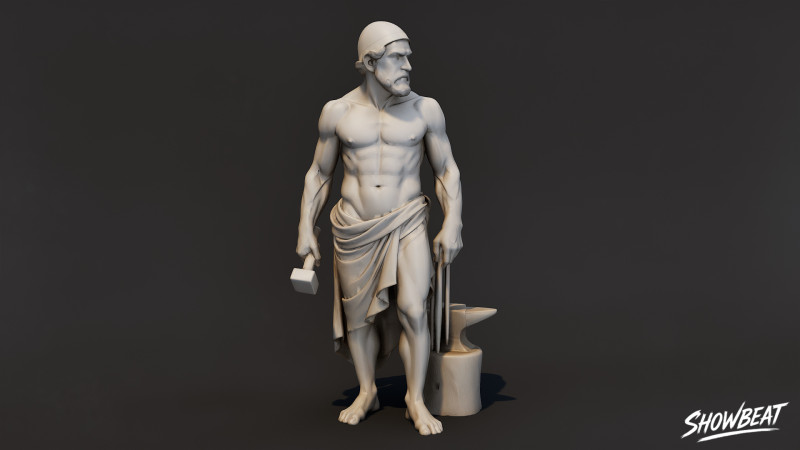 ヘファイストス像 3Dモデル .c4d .max .obj .3ds .fbx .stl .blend