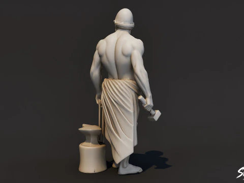 Hephaestus Statue 3D Model