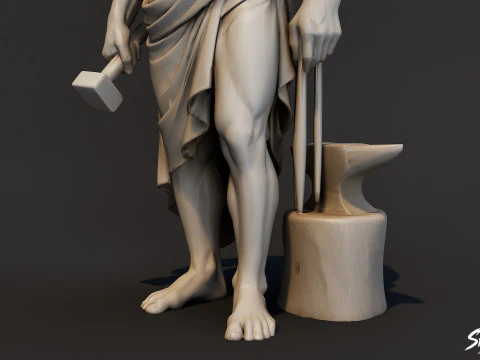 Hephaestus Statue 3D Model
