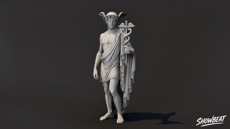 Klasik Kanatlı Haberci Heykeli 3D Model .c4d .max .obj .3ds .fbx .stl .blend