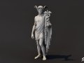 Classical Winged Herald Statue Model 3D