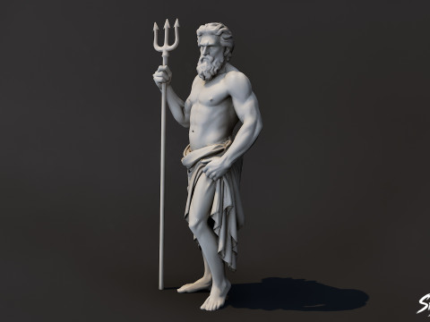 Poseidon Statue 3D Model