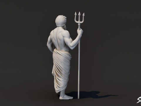 Poseidon Statue 3D Model