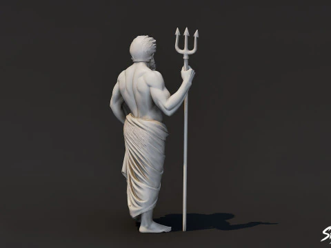 Poseidon Statue 3D Model