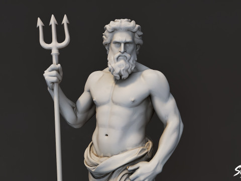 Poseidon Statue 3D Model