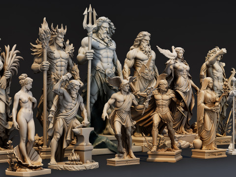 Ultimate Olympian God Statue Pack 3D Model