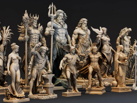 Ultimate Olympian God Statue Pack 3D Model