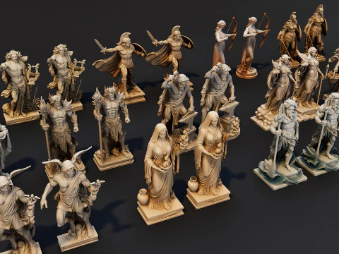 Ultimate Olympian God Statue Pack 3D Model