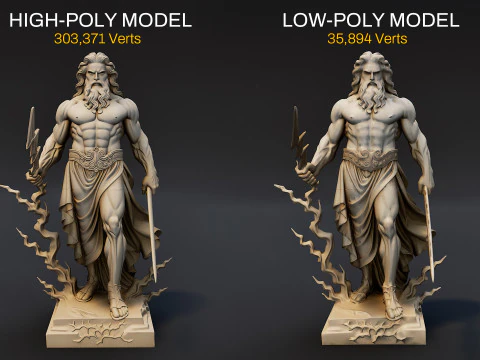 Ultimate Olympian God Statue Pack 3D Model