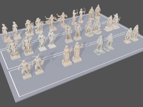Ultimate Olympian God Statue Pack 3D Model