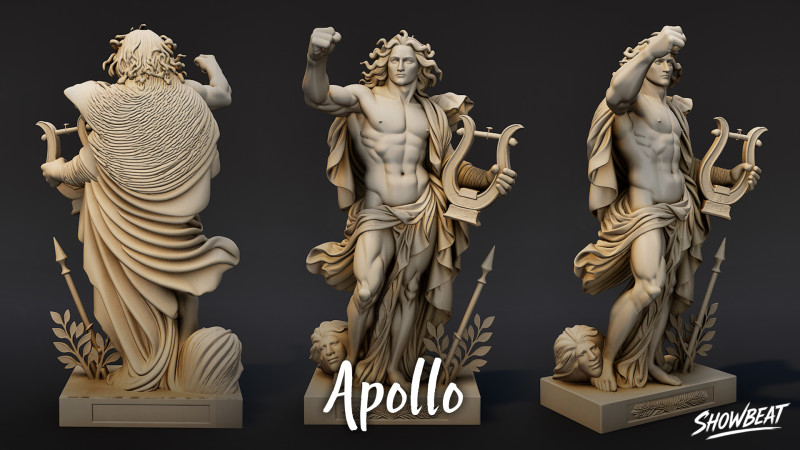 Apollo Statue 3D Model .c4d .max .obj .3ds .fbx .stl .blend 