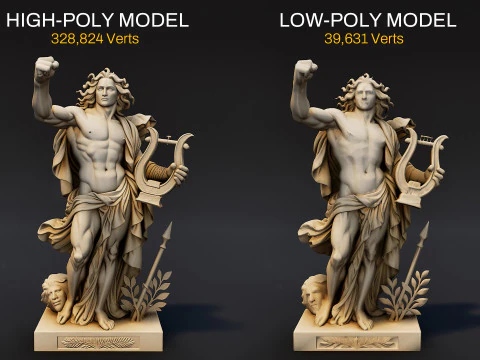 Apollo Statue 3D Model