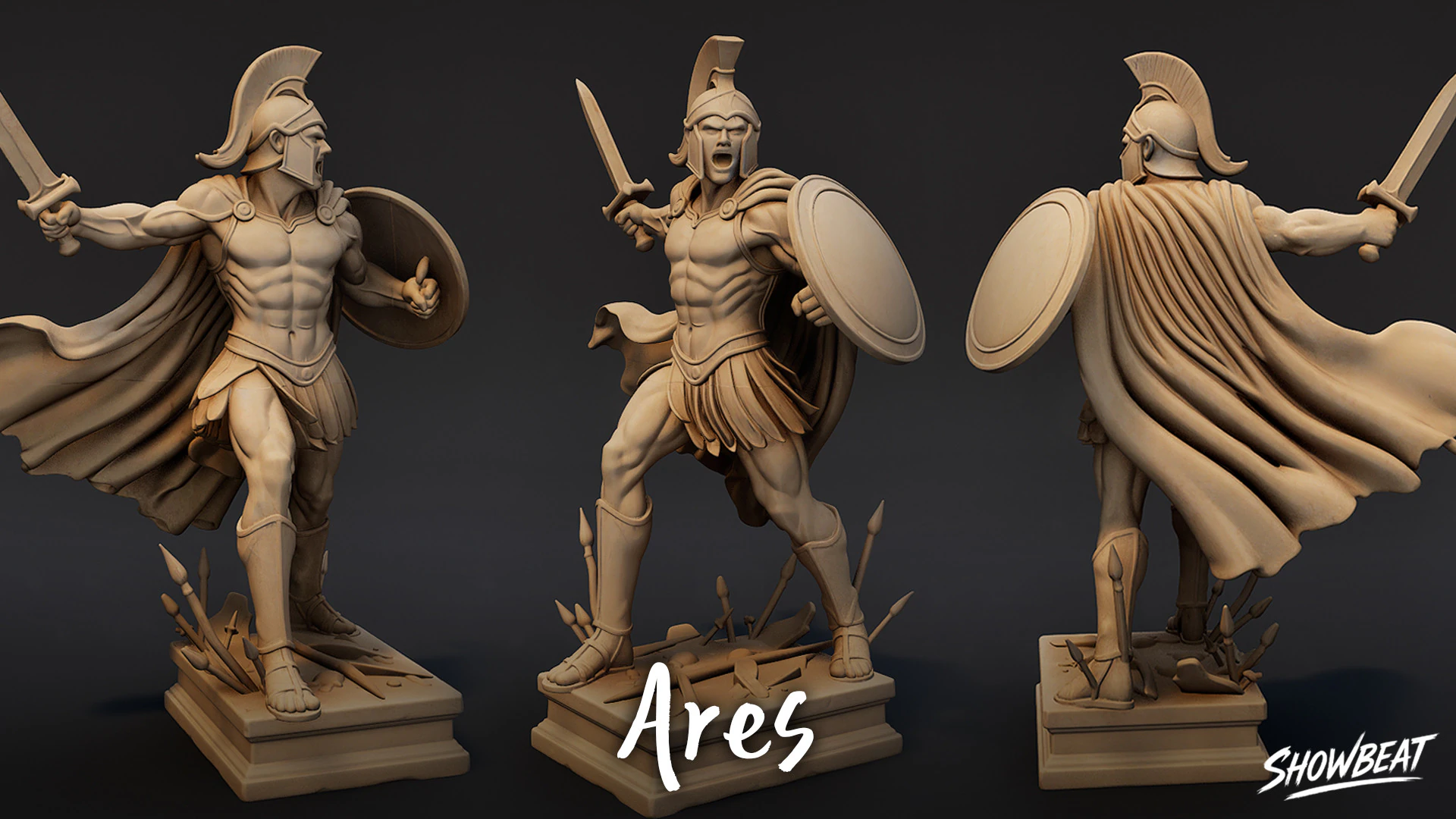 Ares Statue 3D Model .c4d .max .obj .3ds .fbx .stl .blend 