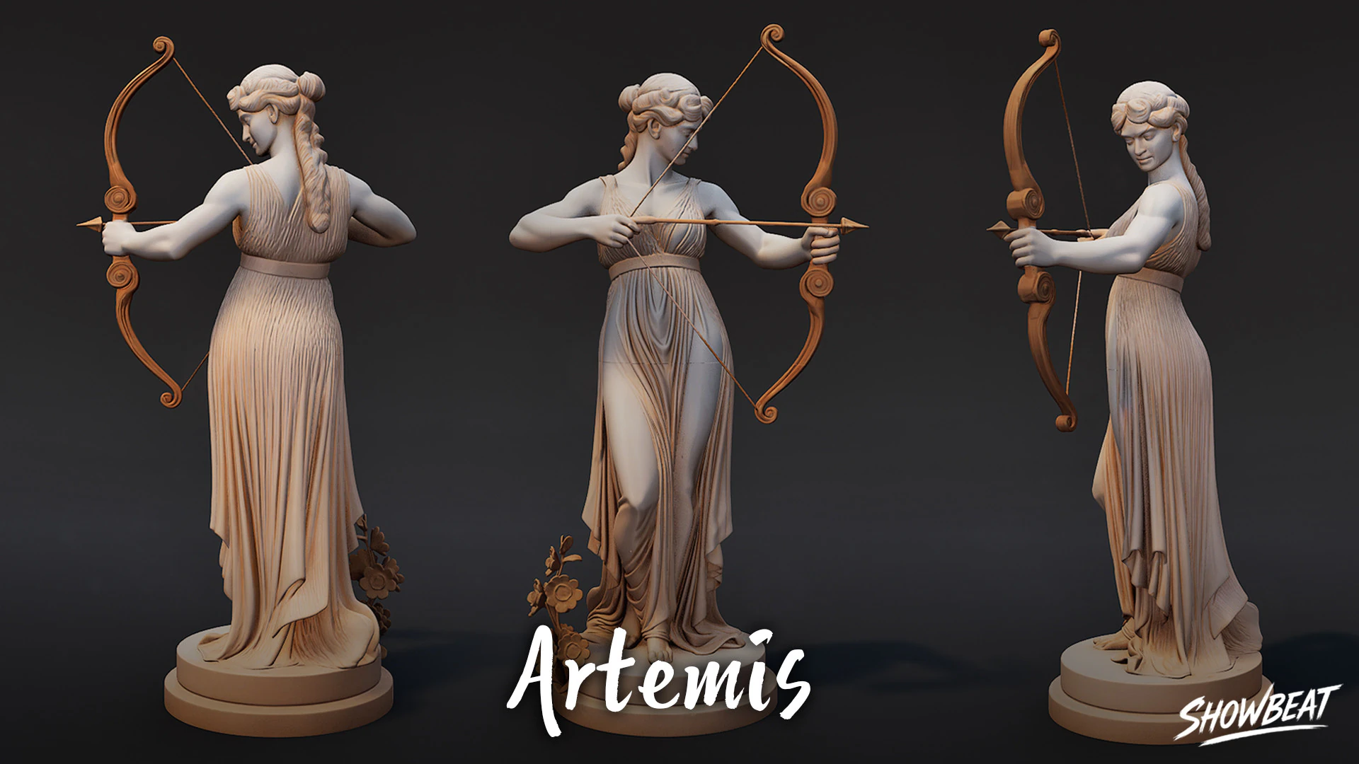 Artemis Statue 3D Model .c4d .max .obj .3ds .fbx .stl .blend 