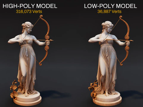 Artemis Statue 3D Model