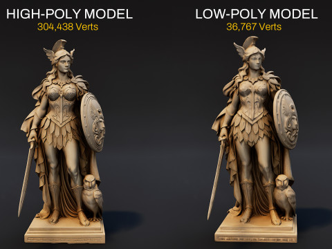 Athena Statue 3D Model