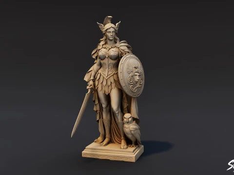 Athena Statue 3D Model