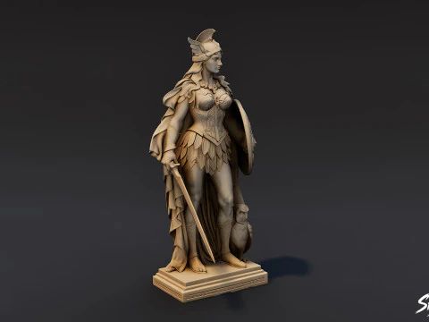 Athena Statue 3D Model